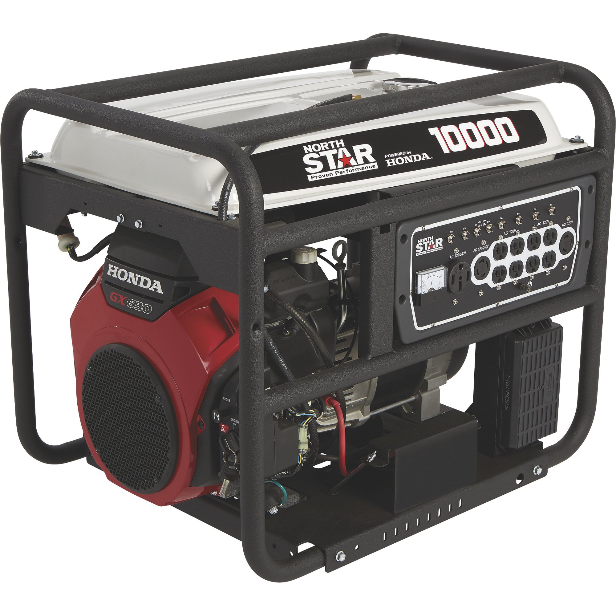 NorthStar Portable Generator with Honda GX630 OHV Engine — 10,000 Surge Watts, 8500 Rated Watts, Electric Start, CARB Compliant